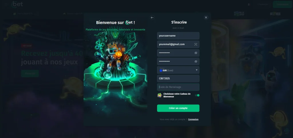 Étape 2 : Inscription