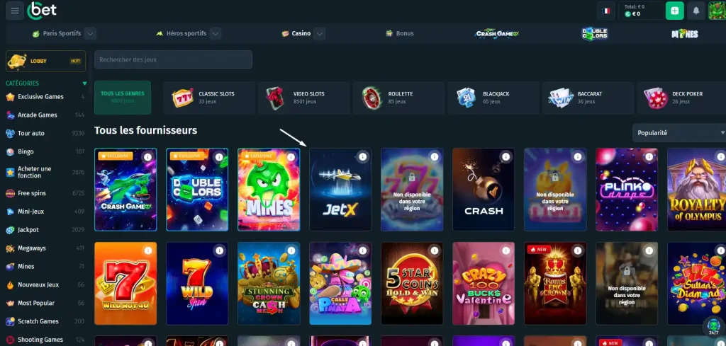 Étape 4 : Trouver JetX